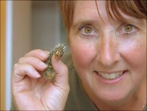 Lori holding rare caterpillar